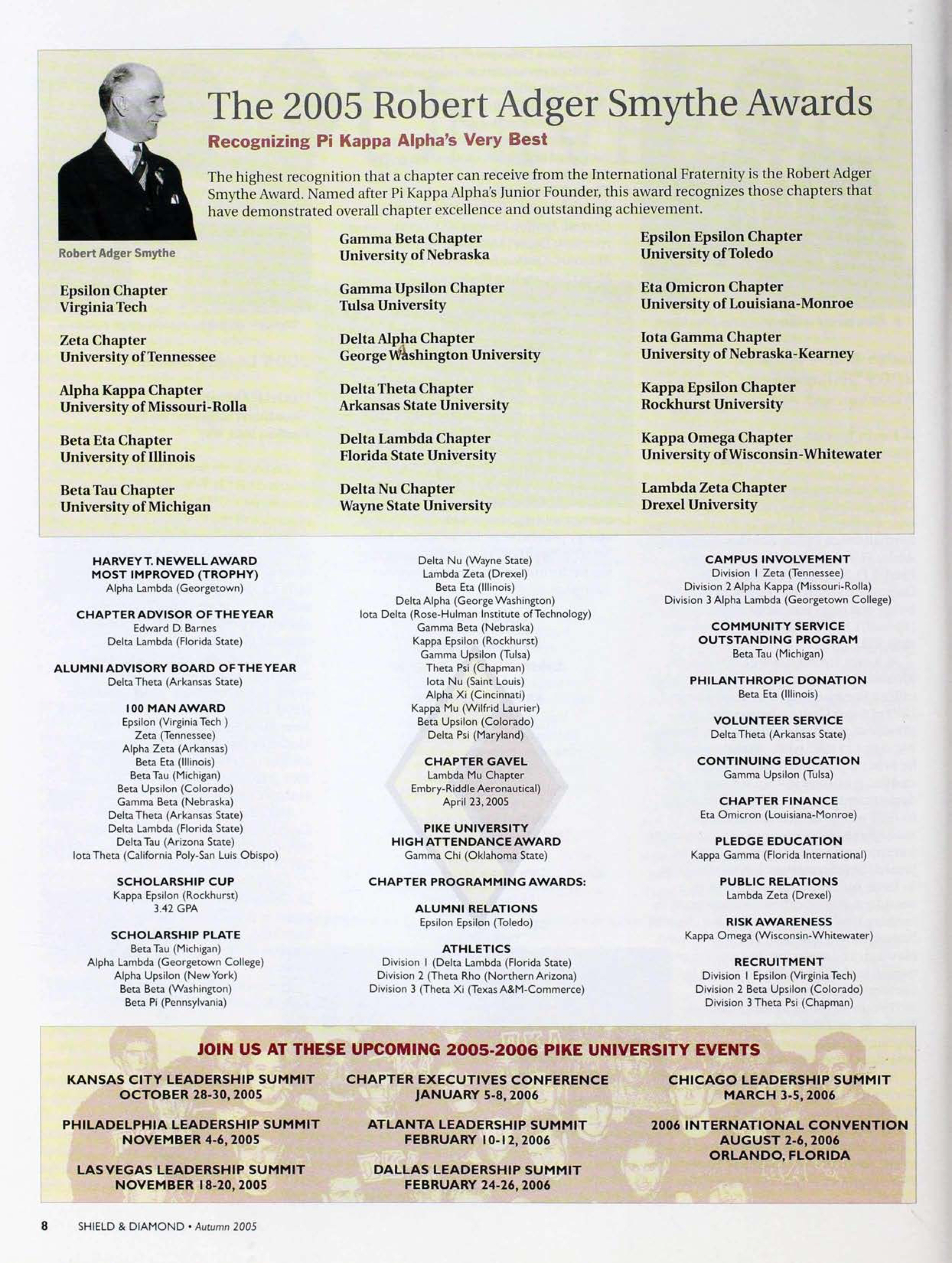 Join Us At These Upcoming 2005-2006 Pike University Events